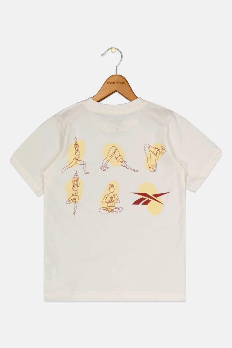 Reebok Kids Boy Sportswear Fit Short Sleeve Outdoor T-Shirt, Ivory - Image 3